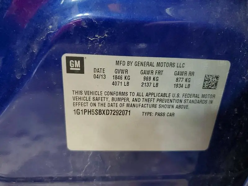 2013 CHEVROLET CRUZE ECO  