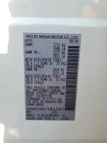 2020 NISSAN PATHFINDER SL  