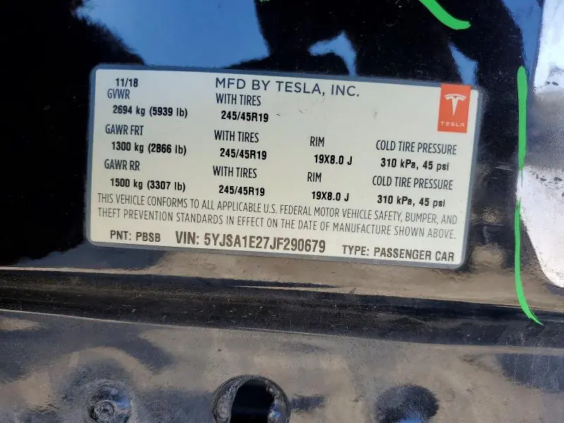 2018 TESLA MODEL S   