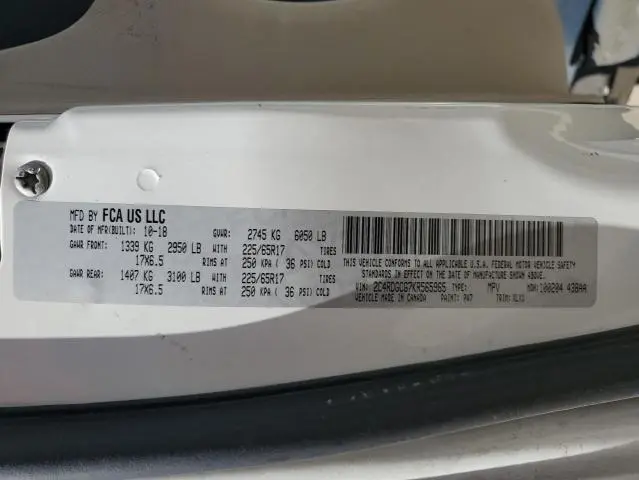 2019 DODGE GRAND CARAVAN SXT  