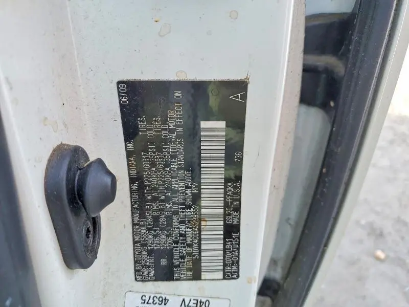 2010 TOYOTA SIENNA XLE LIMITED  