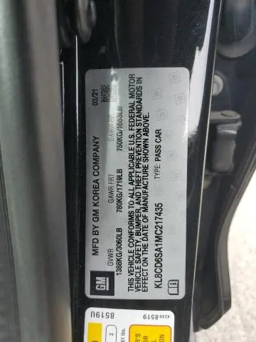 2021 CHEVROLET SPARK 1LT  