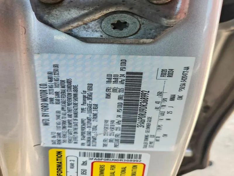 2013 FORD FUSION TITANIUM HEV  