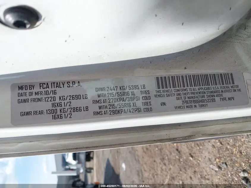 2017 RAM PROMASTER CITY TRADESMAN SLT