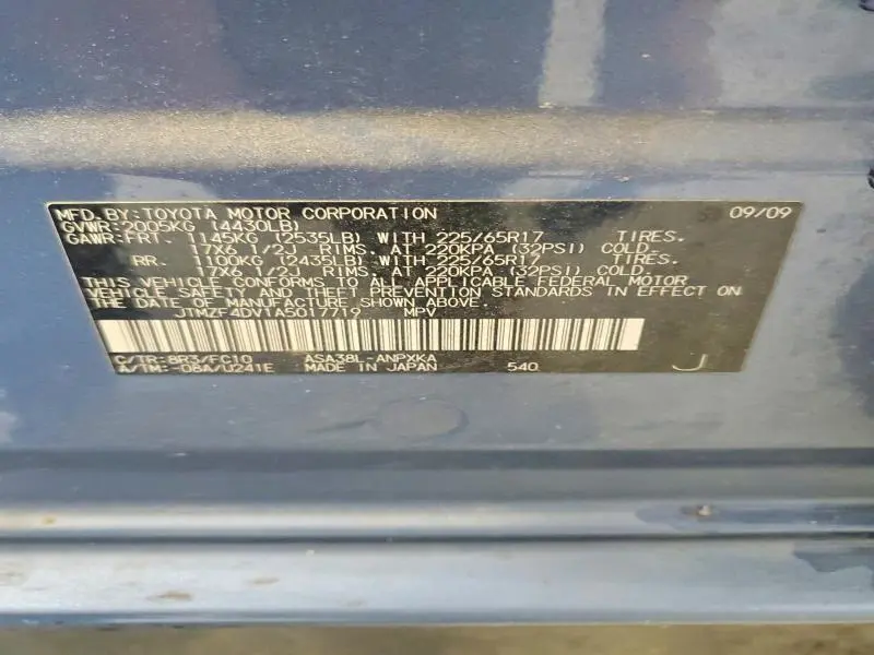 2010 TOYOTA RAV4 BASE  