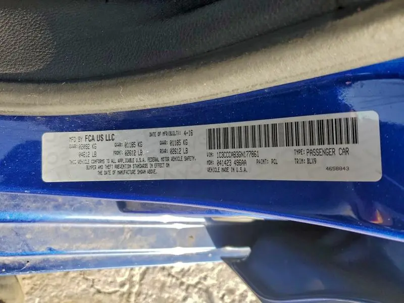 2016 CHRYSLER 200 LIMITED  