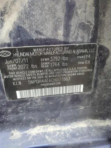 2012 HYUNDAI ELANTRA GLS  