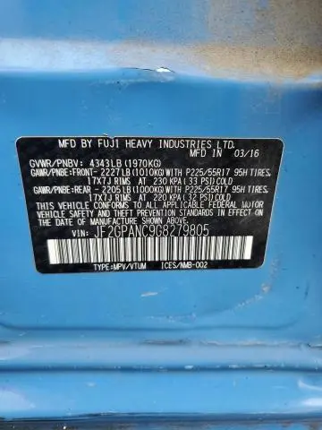 2016 SUBARU CROSSTREK LIMITED  