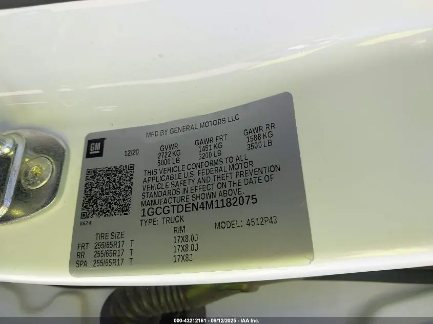 2021 CHEVROLET COLORADO 4WD  SHORT BOX Z71