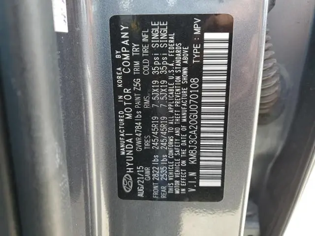 2016 HYUNDAI TUCSON LIMITED  