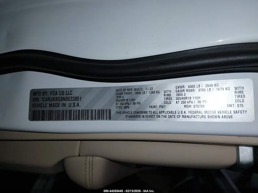 2022 JEEP GRAND CHEROKEE L LIMITED 4X4