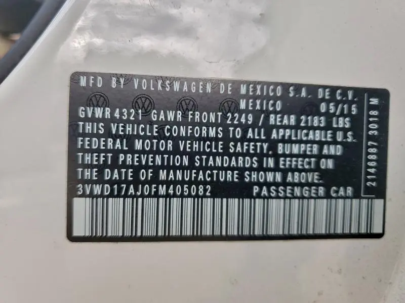 2015 VOLKSWAGEN JETTA SE  