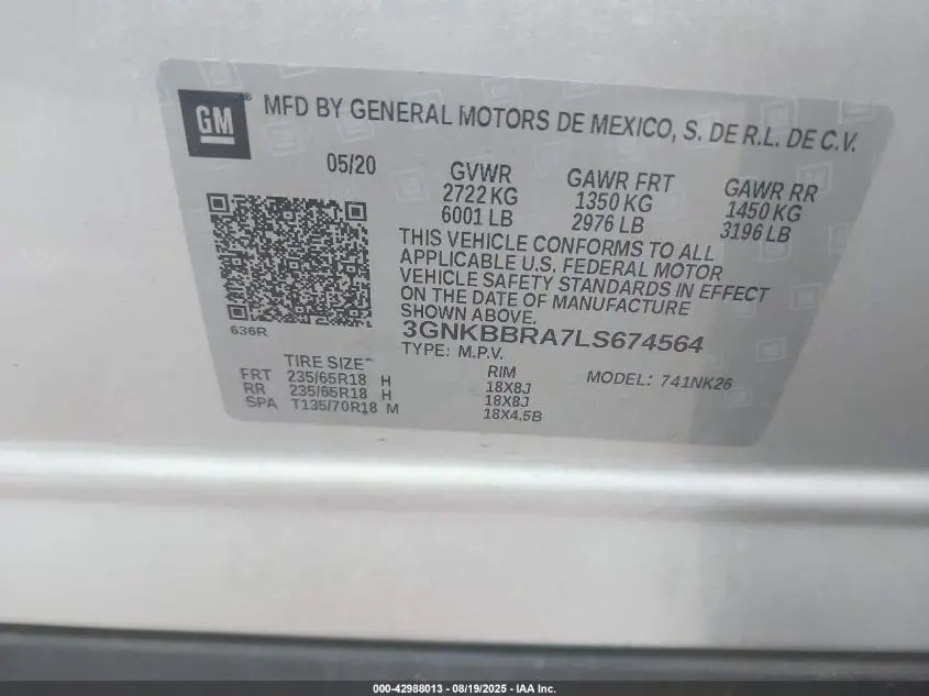 2020 CHEVROLET BLAZER FWD 1LT