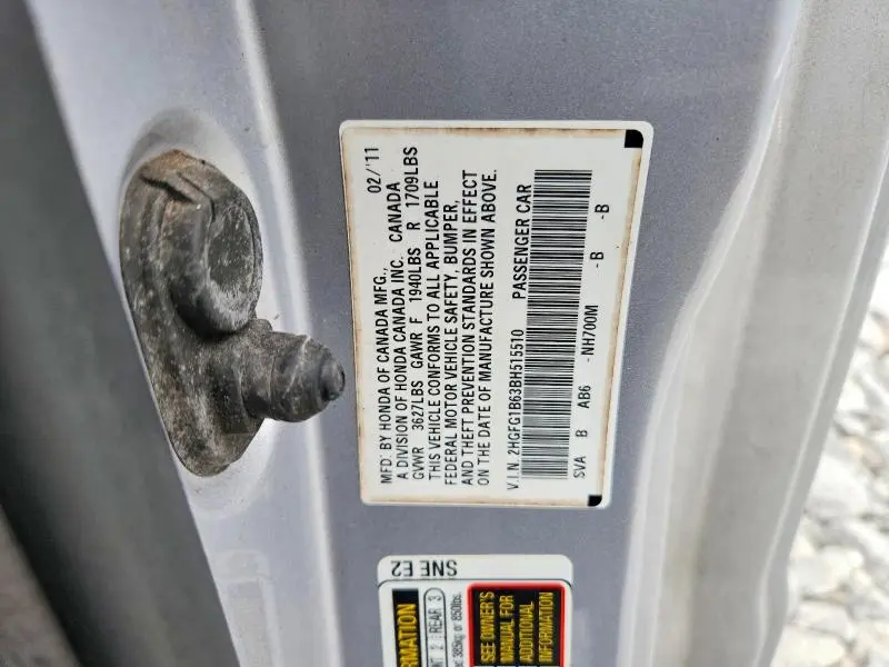 2011 HONDA CIVIC LX  
