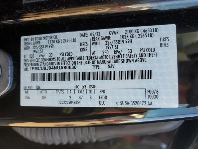 2022 FORD ESCAPE TITANIUM