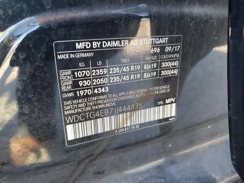 2018 MERCEDES-BENZ GLA250   