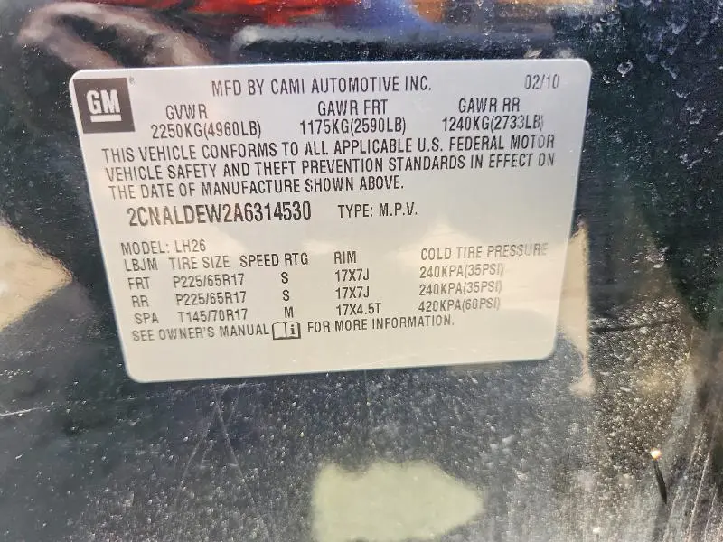 2010 CHEVROLET EQUINOX LT  