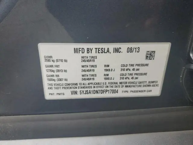 2013 TESLA MODEL S   