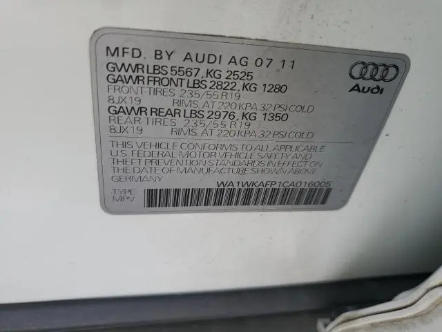 2012 AUDI Q5 PRESTIGE  