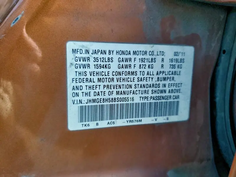 2011 HONDA FIT SPORT  