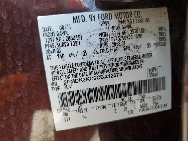 2012 FORD EDGE LIMITED  