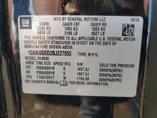 2011 CHEVROLET TRAVERSE LT  