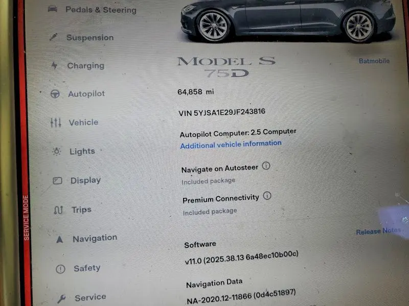 2018 TESLA MODEL S   