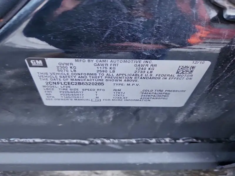 2011 CHEVROLET EQUINOX LS  