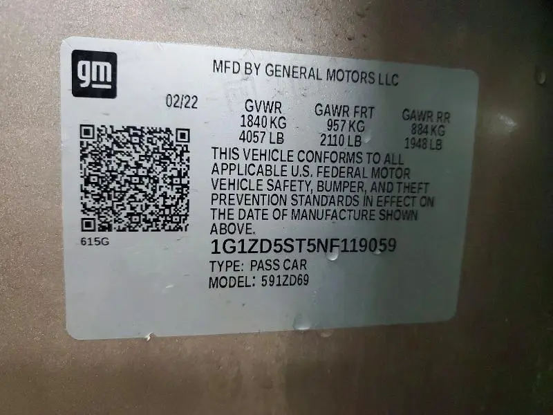 2022 CHEVROLET MALIBU LT  