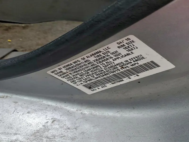 2010 HONDA ODYSSEY EX  