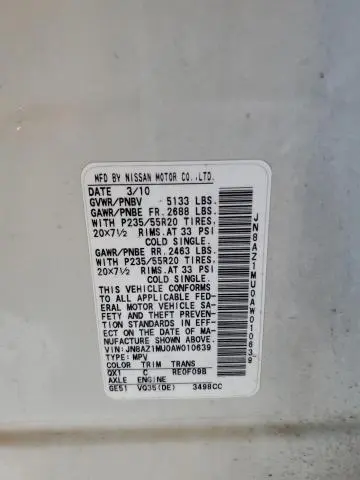 2010 NISSAN MURANO S  