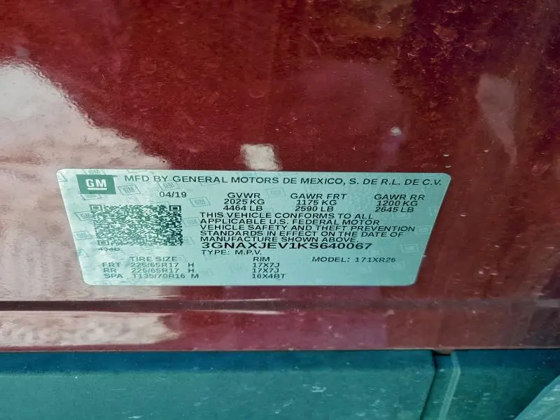 2019 CHEVROLET EQUINOX LT  