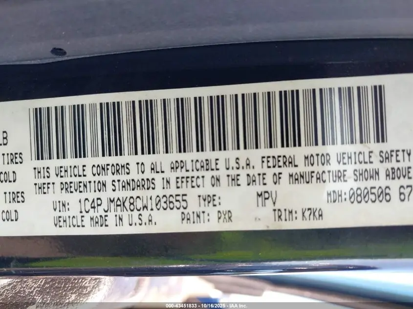 2012 JEEP LIBERTY SPORT