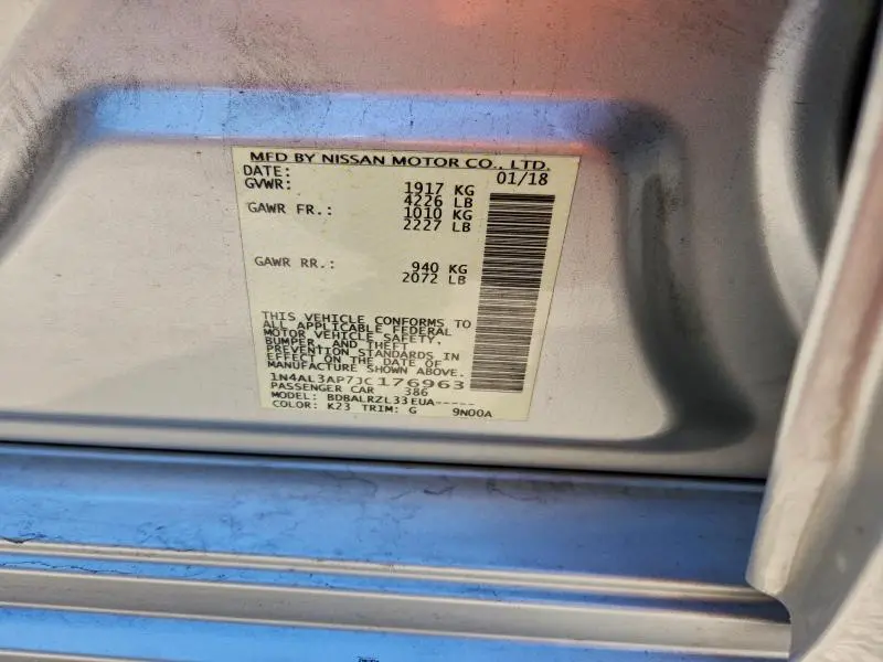 2018 NISSAN ALTIMA 2.5  