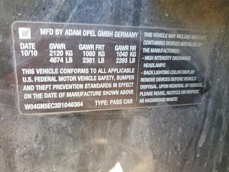 2011 BUICK REGAL CXL  