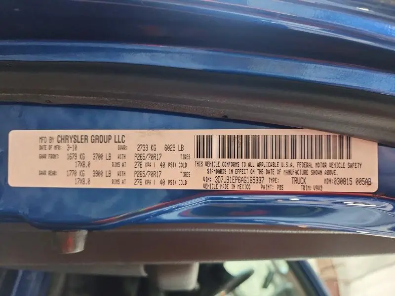 2010 DODGE RAM 1500   