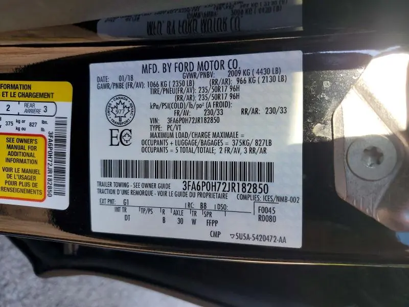 2018 FORD FUSION SE  