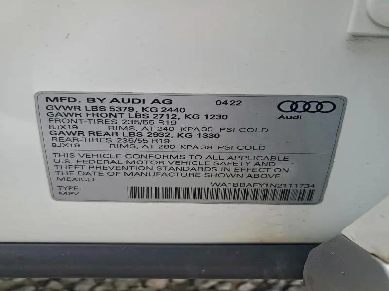 2022 AUDI Q5 PREMIUM PLUS 40  