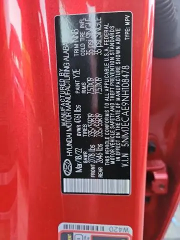 2022 HYUNDAI TUCSON LIMITED  