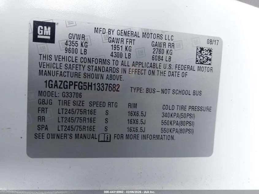 2017 CHEVROLET EXPRESS 3500 LT