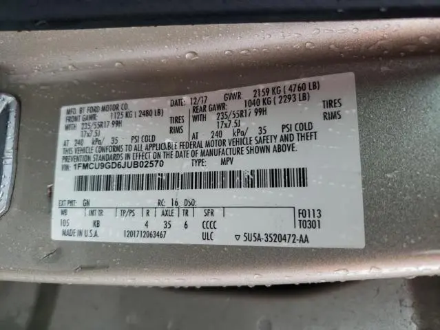 2018 FORD ESCAPE SE  