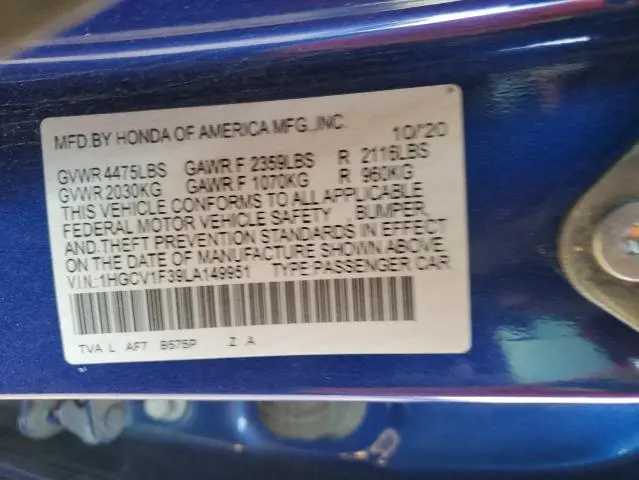 2020 HONDA ACCORD SPORT  