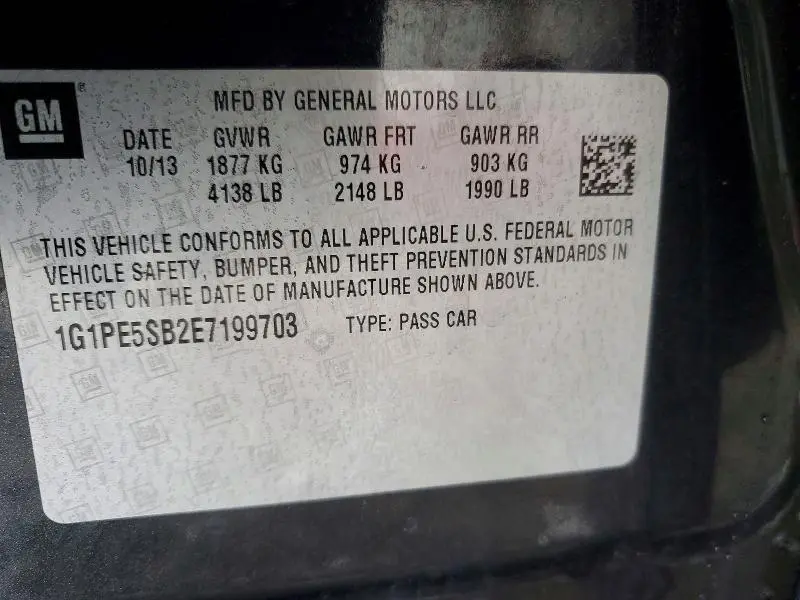 2014 CHEVROLET CRUZE LT  