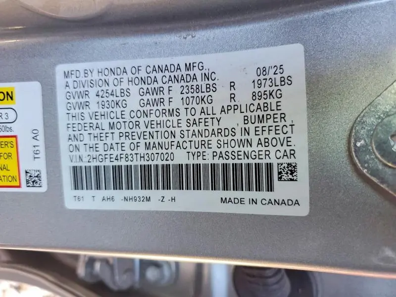 2026 HONDA CIVIC SPORT  