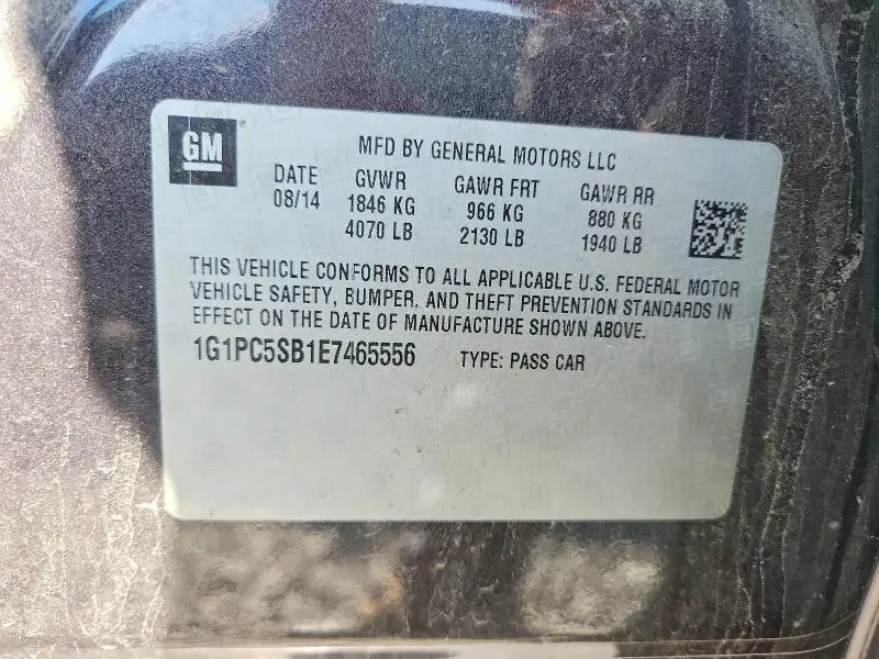 2014 CHEVROLET CRUZE LT  