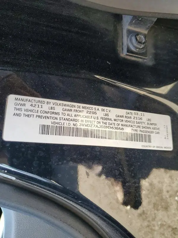 2011 VOLKSWAGEN JETTA SE  