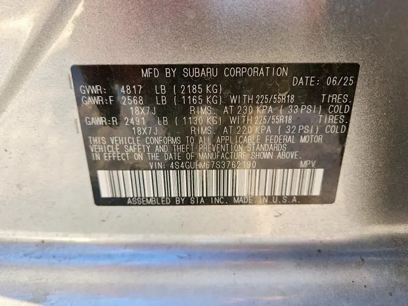 2025 SUBARU CROSSTREK LIMITED  