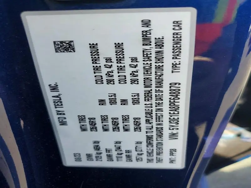 2023 TESLA MODEL 3   
