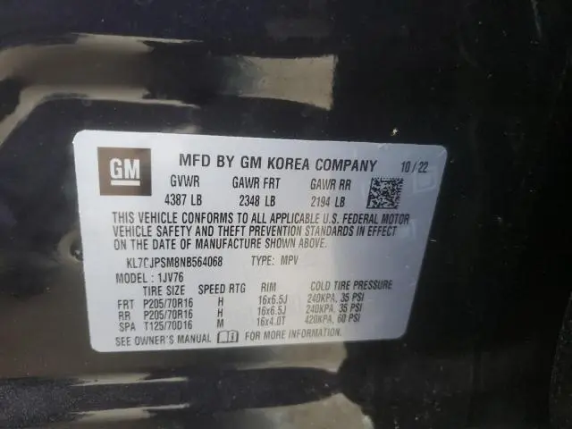 2022 CHEVROLET TRAX 1LT  