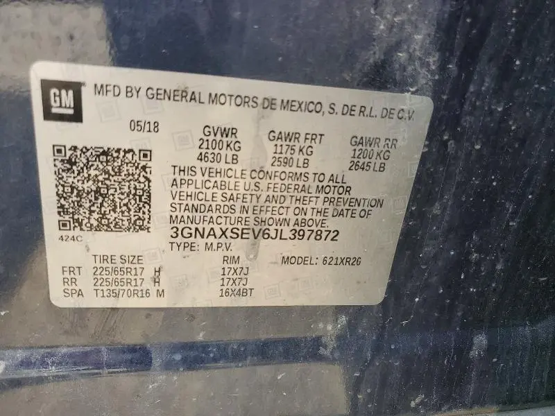 2018 CHEVROLET EQUINOX LT  